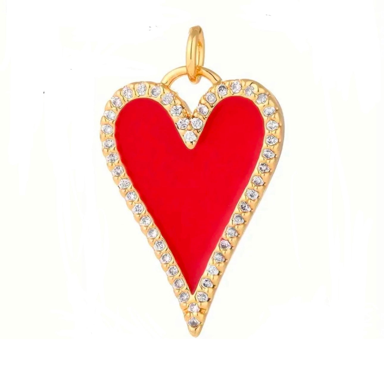 Red & cz heart